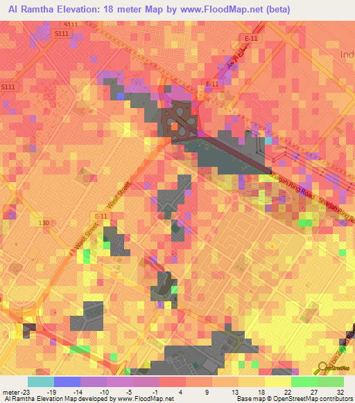 Al Ramtha,United Arab Emirates Elevation Map