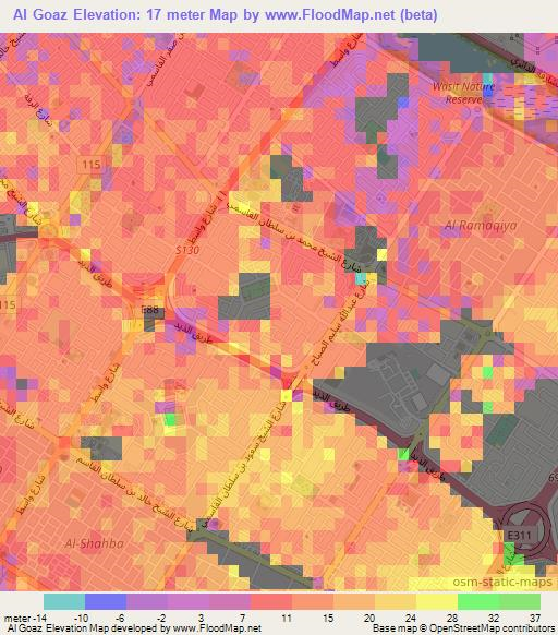 Al Goaz,United Arab Emirates Elevation Map