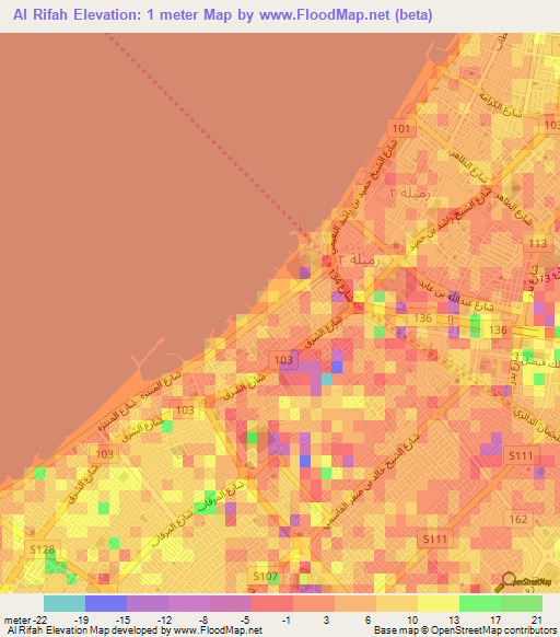 Al Rifah,United Arab Emirates Elevation Map