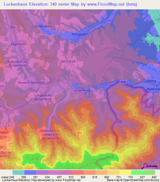 Lockenhaus,Austria Elevation Map