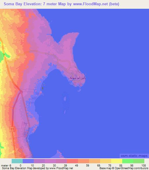 Soma Bay,Egypt Elevation Map