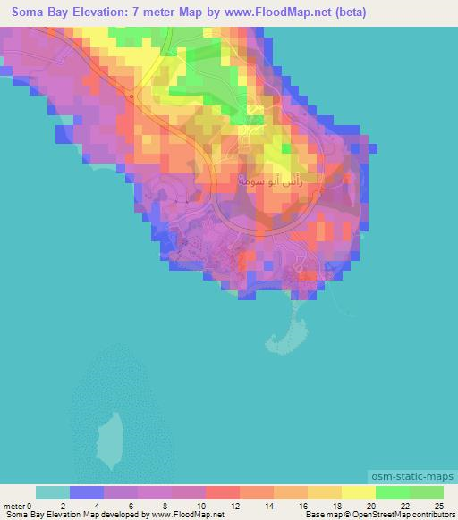Soma Bay,Egypt Elevation Map