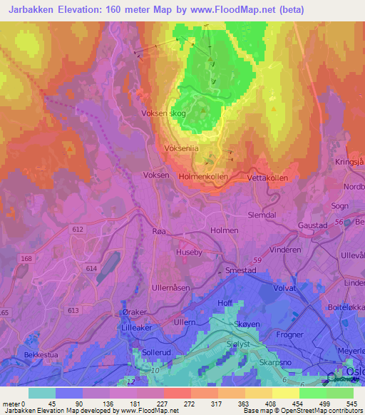 Jarbakken,Norway Elevation Map