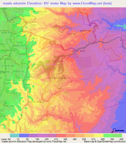 maale adumim,Israel Elevation Map
