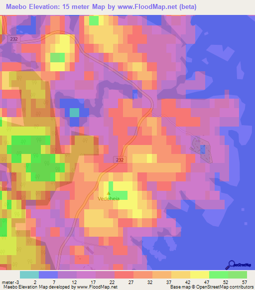 Maebo,Norway Elevation Map