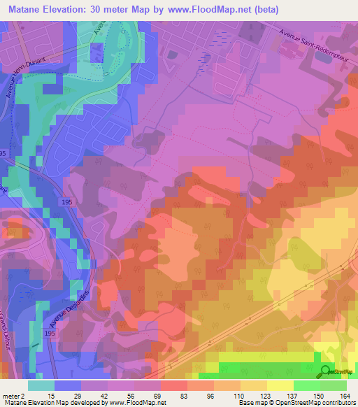 Matane,Canada Elevation Map