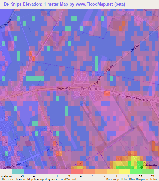 De Knipe,Netherlands Elevation Map