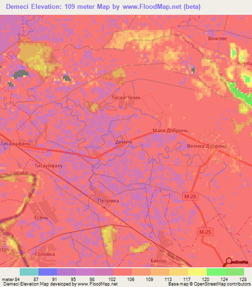 Demeci,Ukraine Elevation Map