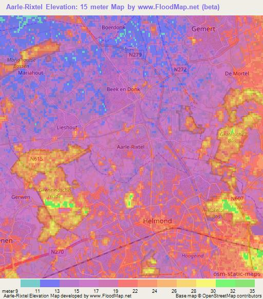 Aarle-Rixtel,Netherlands Elevation Map