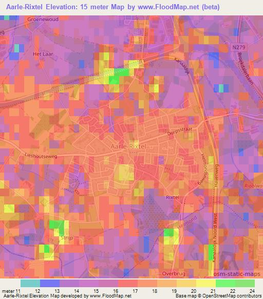 Aarle-Rixtel,Netherlands Elevation Map
