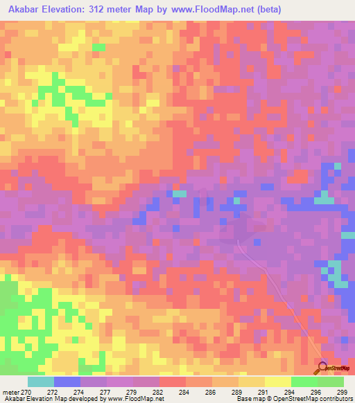 Akabar,Mali Elevation Map