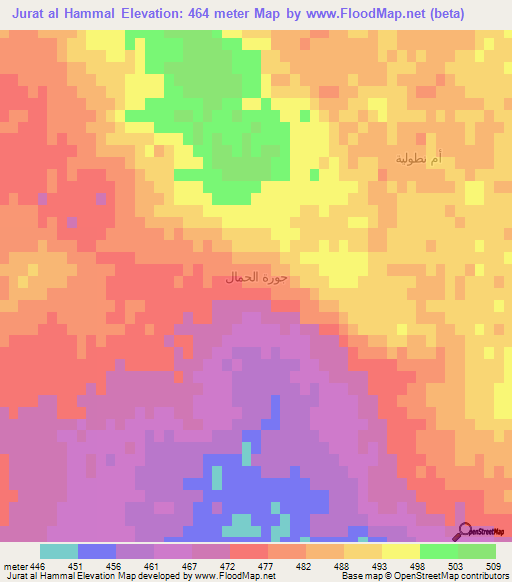 Jurat al Hammal,Syria Elevation Map