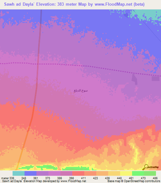 Sawh ad Dayla`,Syria Elevation Map