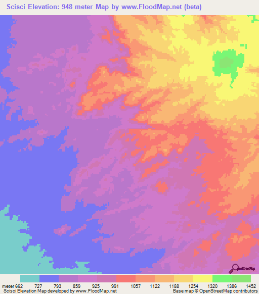 Scisci,Eritrea Elevation Map