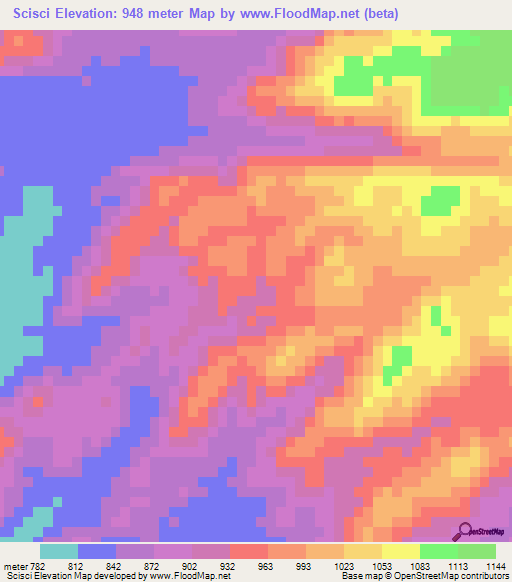 Scisci,Eritrea Elevation Map