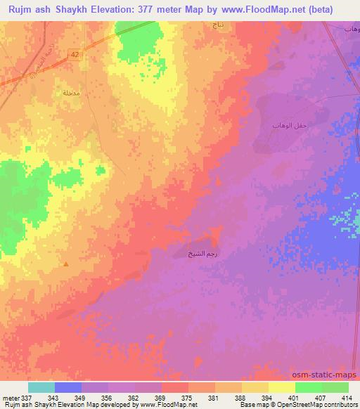 Rujm ash Shaykh,Syria Elevation Map