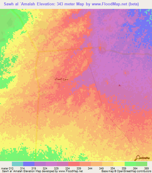 Sawh al `Amalah,Syria Elevation Map