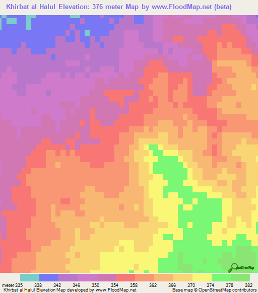 Khirbat al Halul,Syria Elevation Map