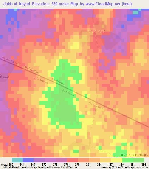 Jubb al Abyad,Syria Elevation Map