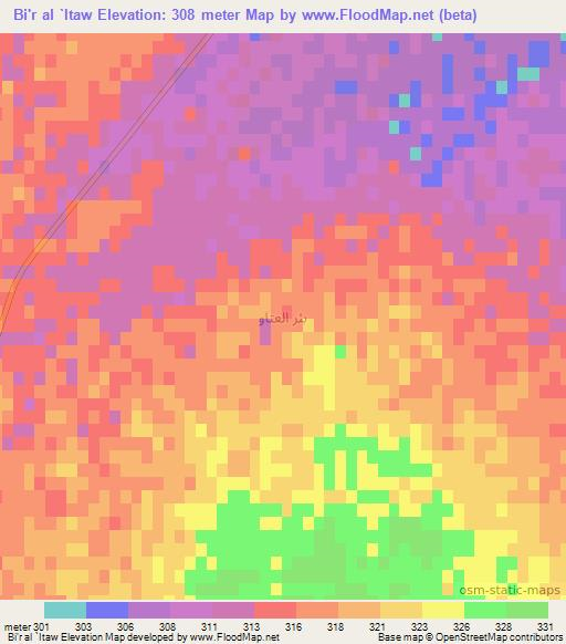 Bi'r al `Itaw,Syria Elevation Map