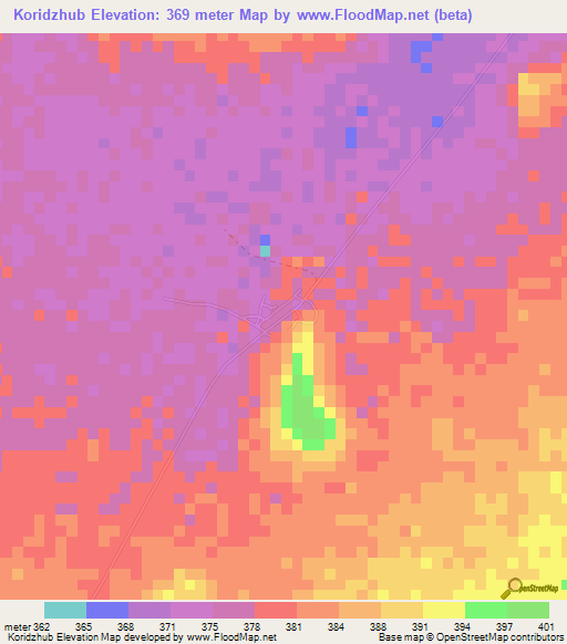 Koridzhub,Kenya Elevation Map