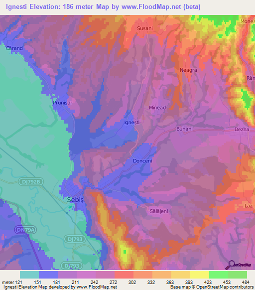 Ignesti,Romania Elevation Map
