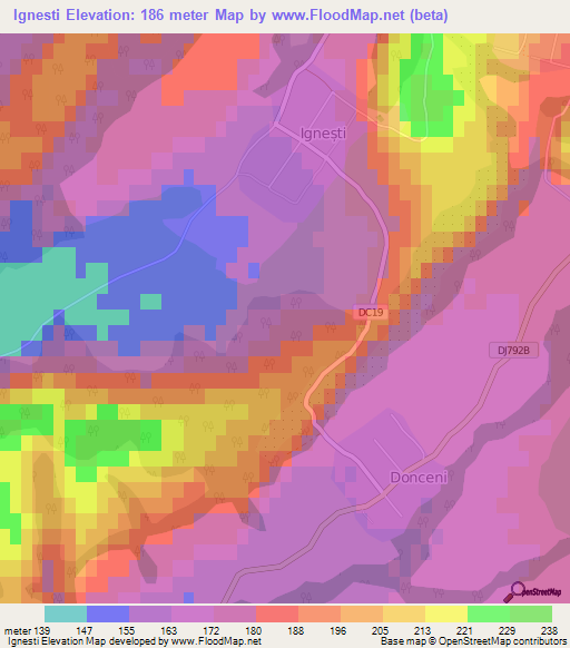 Ignesti,Romania Elevation Map