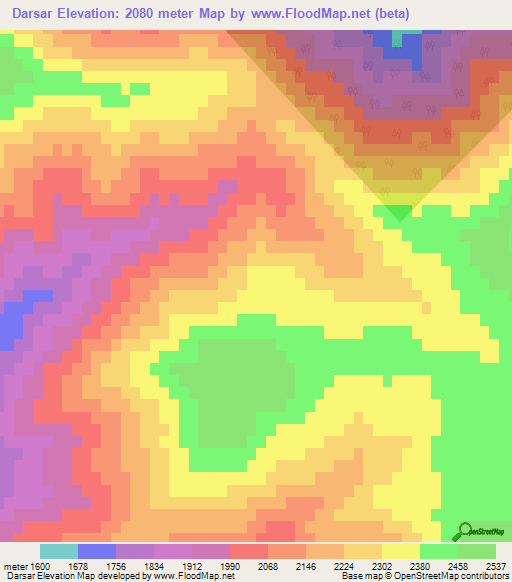 Darsar,Iran Elevation Map