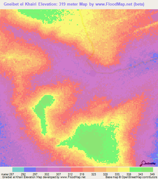 Gneibet el Khairi,Mauritania Elevation Map