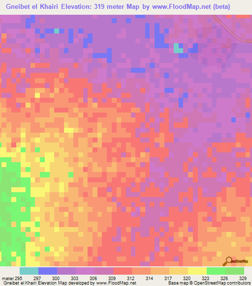 Gneibet el Khairi,Mauritania Elevation Map
