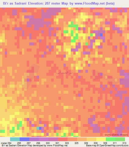 Bi'r as Sadrani,Syria Elevation Map