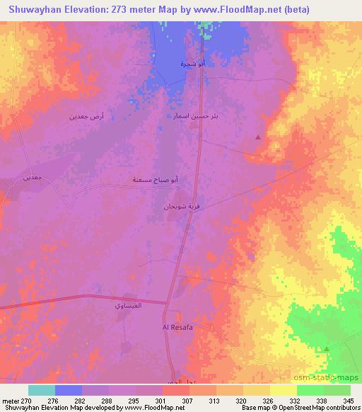 Shuwayhan,Syria Elevation Map