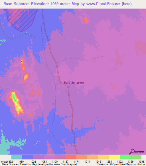 Base Sonarem,Algeria Elevation Map