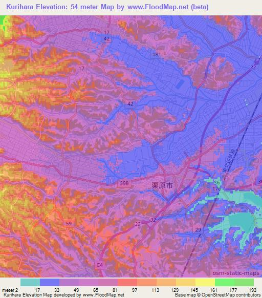 Kurihara,Japan Elevation Map