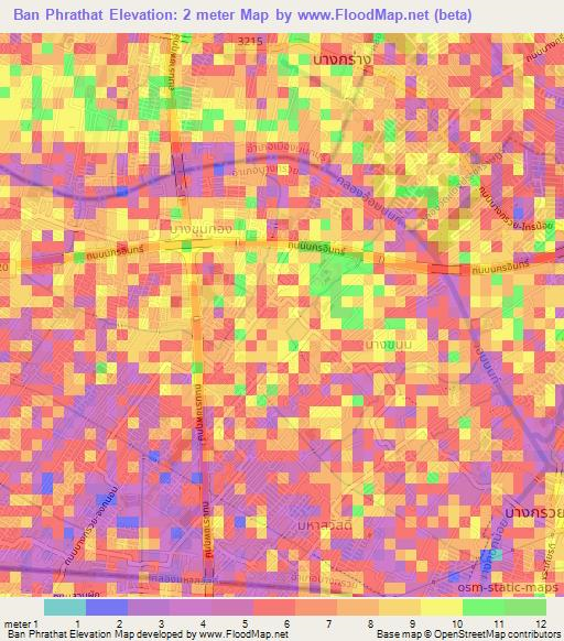 Ban Phrathat,Thailand Elevation Map