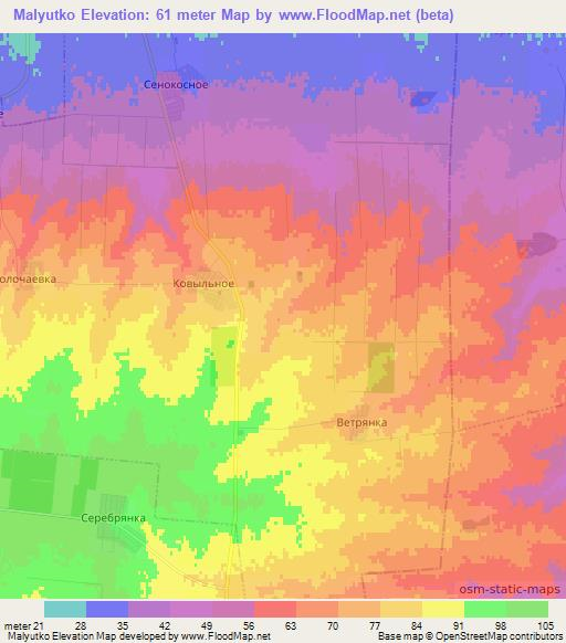 Malyutko,Ukraine Elevation Map