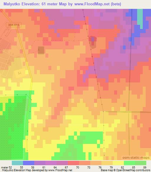 Malyutko,Ukraine Elevation Map