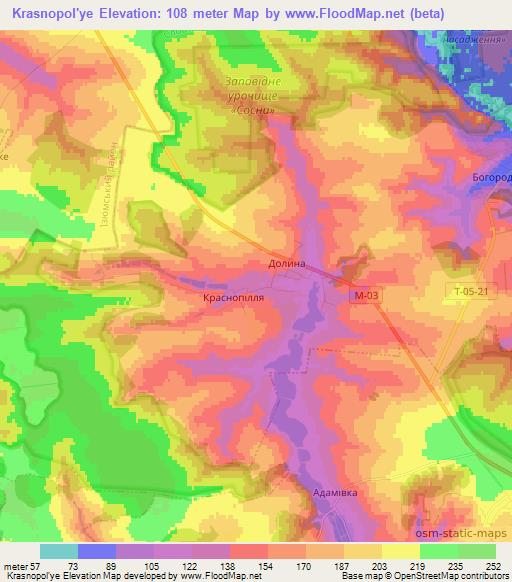 Krasnopol'ye,Ukraine Elevation Map
