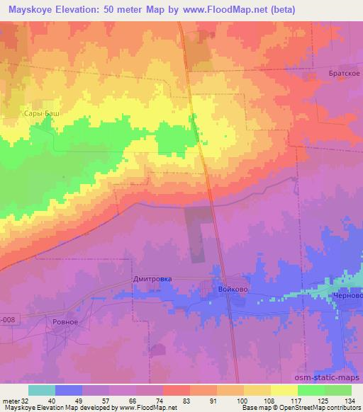 Mayskoye,Ukraine Elevation Map