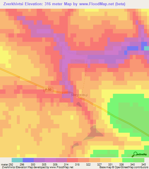 Zverkhivtsi,Ukraine Elevation Map