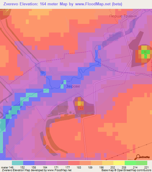 Zverevo,Ukraine Elevation Map