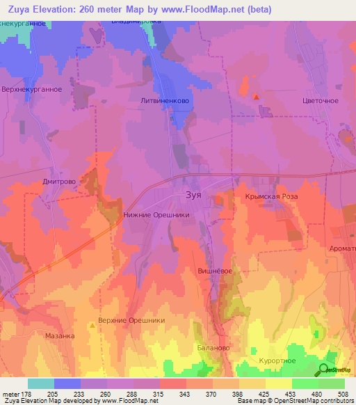 Zuya,Ukraine Elevation Map