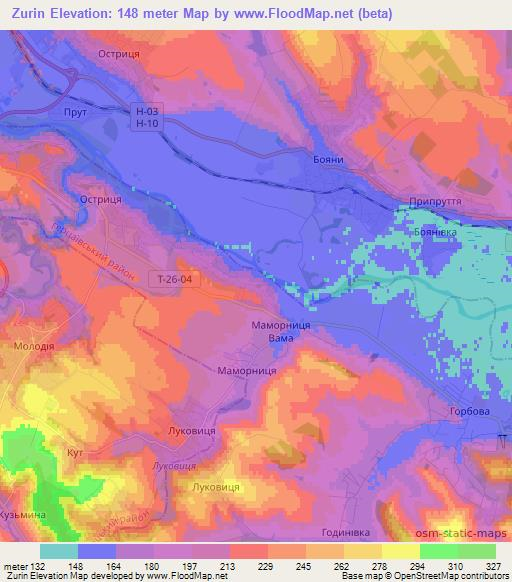 Zurin,Ukraine Elevation Map