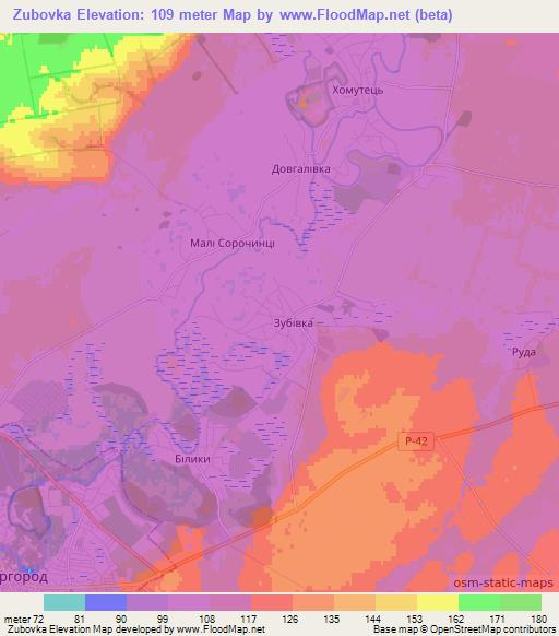 Zubovka,Ukraine Elevation Map