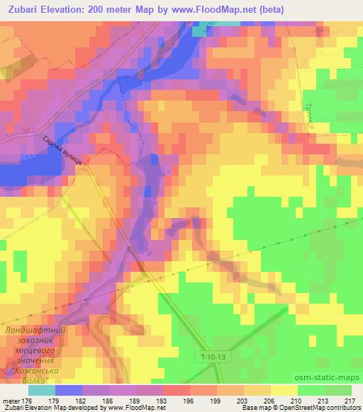 Zubari,Ukraine Elevation Map