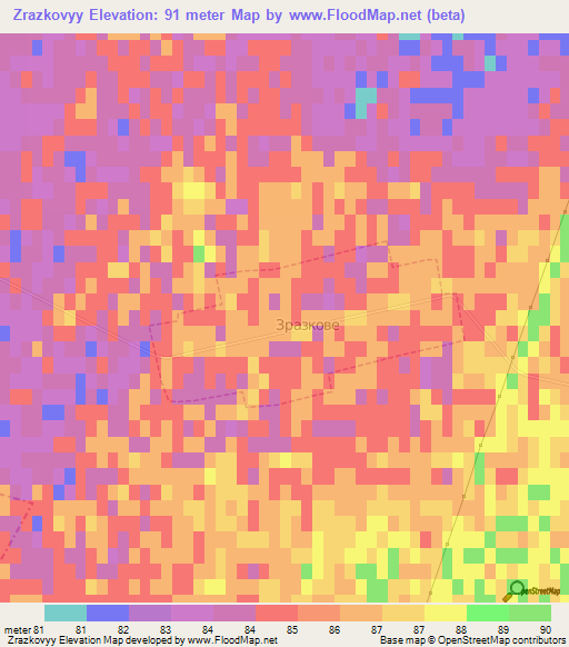 Zrazkovyy,Ukraine Elevation Map