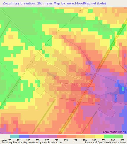 Zozulintsy,Ukraine Elevation Map