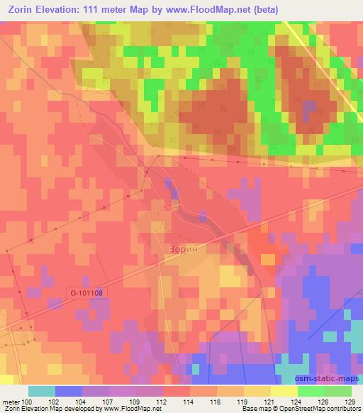 Zorin,Ukraine Elevation Map