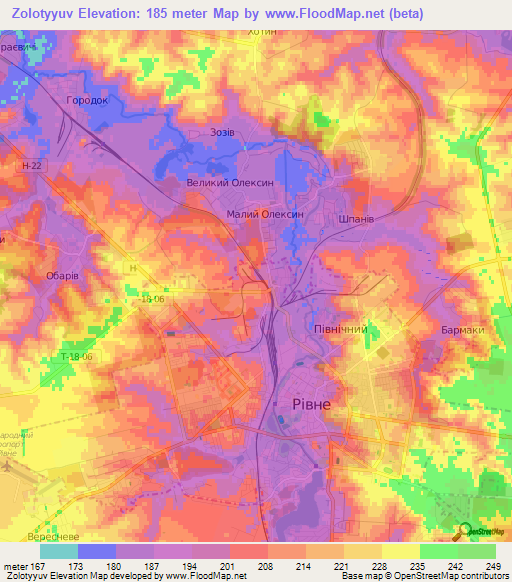 Zolotyyuv,Ukraine Elevation Map