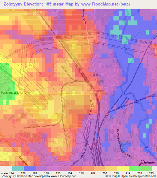 Zolotyyuv,Ukraine Elevation Map